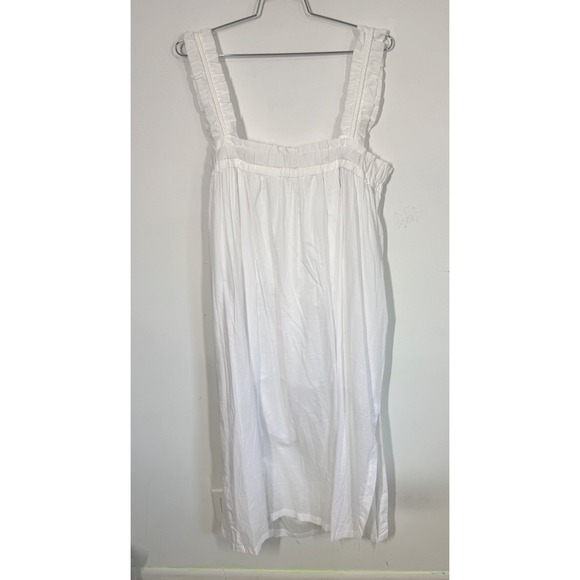 J Crew Womens Cotton Voile Ruffle Trim Shift Dress Pockets White CA654 Size 2X - Picture 2 of 15
